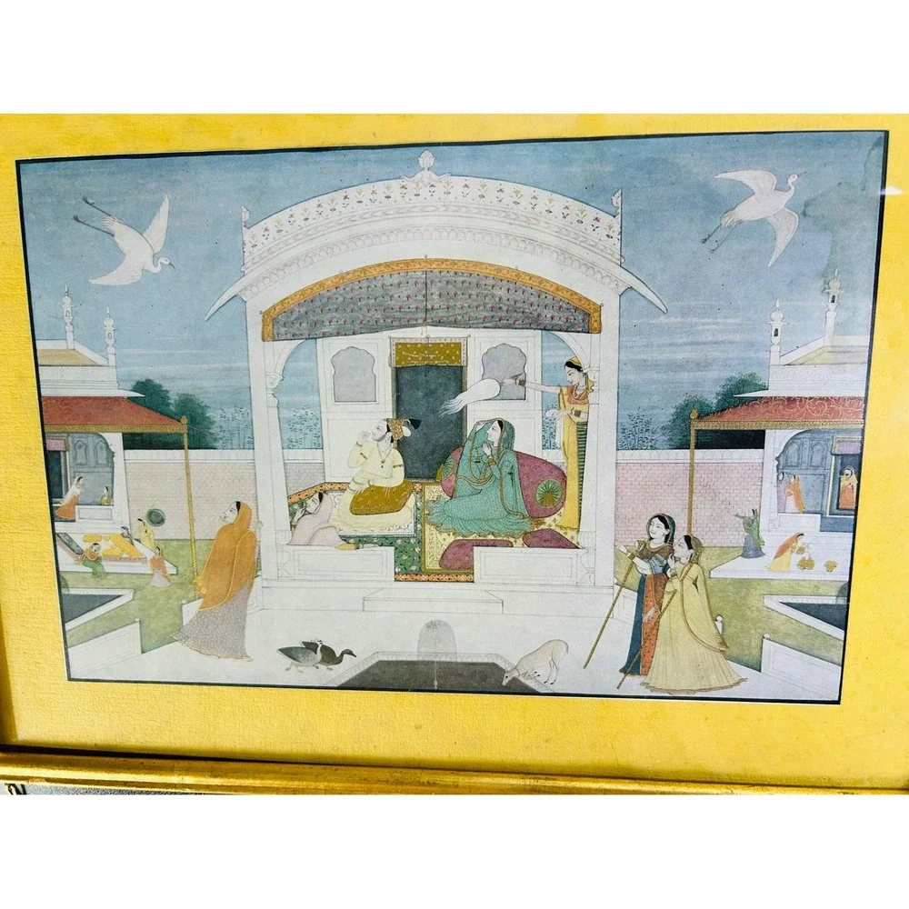 Vintage Framed Indian‎ Pahari Nala Damayanti 15